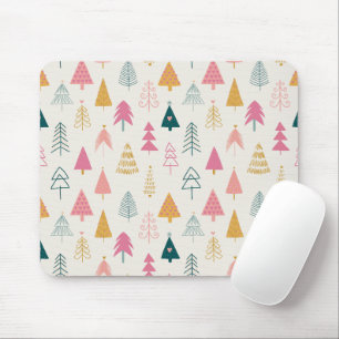 Süße Weihnachtsbäume Blush Pink Muster Mousepad
