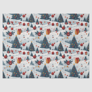 Süße Weihnachtsbäume Muster Geschenkpapier Seidenpapier