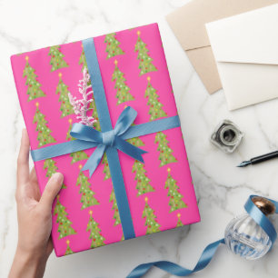 Süße Weihnachtsbäume Retro-Feiertags-Muster-Gesche Geschenkpapier