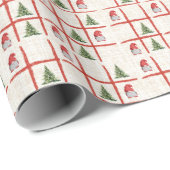 Süße Weihnachtsbäume und Gnome Tic Tac Toe aus Lei Geschenkpapier (Rolleneckpunkt)