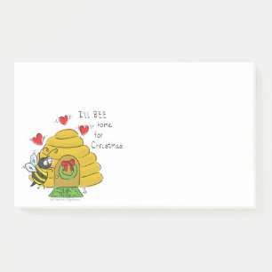 Süße Weihnachtsbiene Lustiger Feiertags-Cartoon Post-it Klebezettel