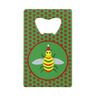 Süße Weihnachtsbiene und Weihnachtssterne Geldbeutel Flaschenöffner