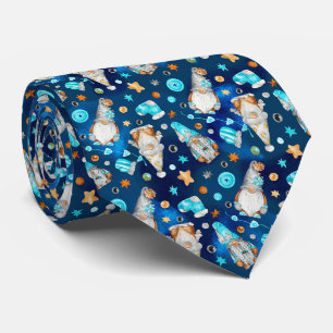 Süße Weihnachtsblaue Skandinavische Gnome Krawatte