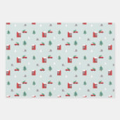 Süße Weihnachtsdorf-Muster Geschenkpapier Set (Vorderseite 2)