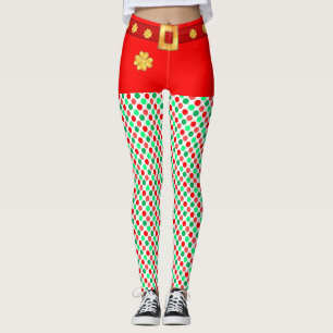 Süße Weihnachtself gepunktete Leggings