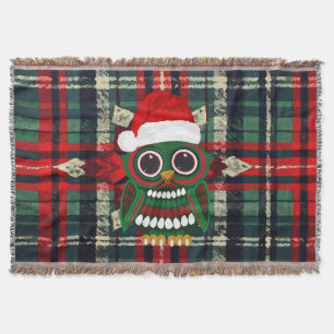Süße Weihnachtseule Karo Gemütlich Festlich Feiert Decke