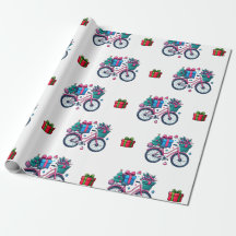 Süße Weihnachtsfahrräder Feiertags Rosa Blau Gesch