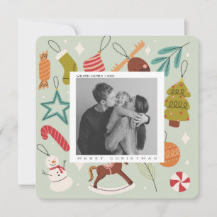 Süße Weihnachtsfamilienfoto-Weihnachtsfeiertag-Pos Feiertagskarte