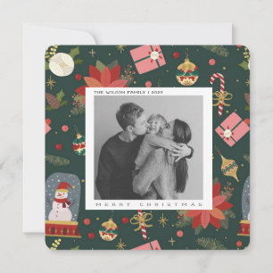 Süße Weihnachtsfamilienfoto-Weihnachtsfeiertag-Pos Feiertagskarte