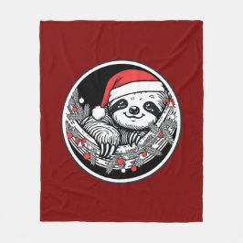 Süße Weihnachtsfaultierdecke Fleecedecke