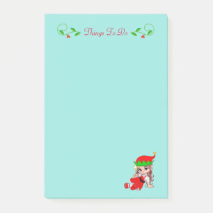 Süße Weihnachtsfee-Elf-Dinge-zu-tun-Post-it-Notiz Post-it Klebezettel