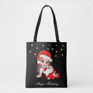 Süße Weihnachtsfee Engel & Sterne Einkaufstasche Tasche