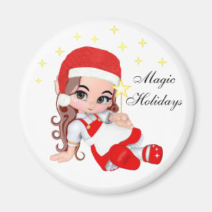 Süße Weihnachtsfee Engel & Sterne Magnet