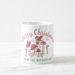 Süße Weihnachtsfee und Pilze Kaffeetasse