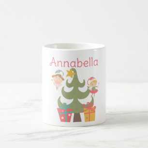 Süße Weihnachtsfeen mit individuellem Namen Kaffeetasse