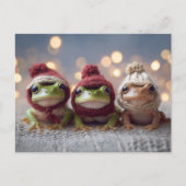 Süße Weihnachtsfrösche Postkarte (Vorderseite)