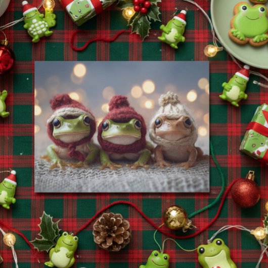 Süße Weihnachtsfrösche Postkarte