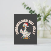 Süße Weihnachtsgans mit Weihnachtsmannmütze Postkarte (Stehend Vorderseite)