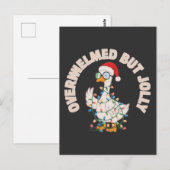 Süße Weihnachtsgans mit Weihnachtsmannmütze Postkarte (Vorne/Hinten)