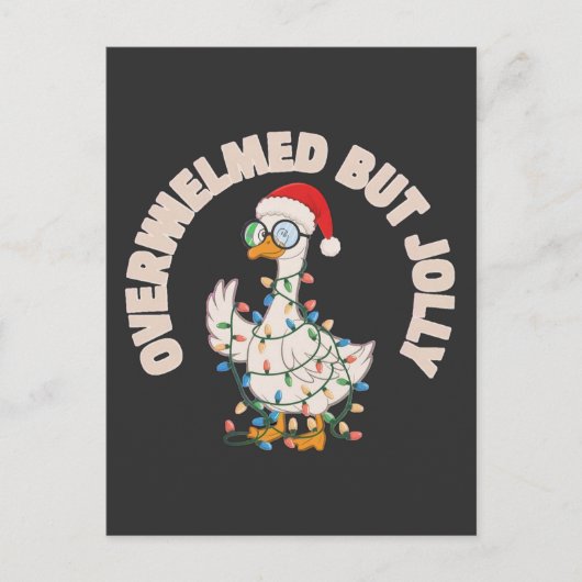 Süße Weihnachtsgans mit Weihnachtsmannmütze Postkarte (Vorderseite)