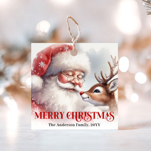 Süße Weihnachtsgeschenkanhänger Santa Claus Rudolp Geschenkanhänger
