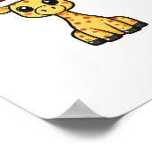 Süße Weihnachtsgiraffe Comic Poster (Ecke)