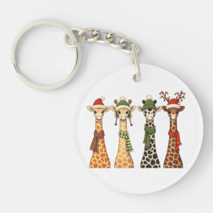 Süße Weihnachtsgiraffe Liebhaber Festliche Giraffe Schlüsselanhänger
