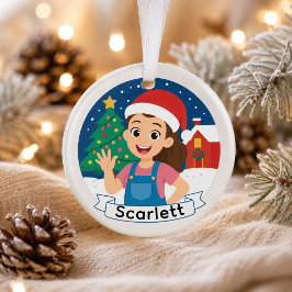 Süße Weihnachtsgirl Personalisierte Feiertagsfreud Ornament