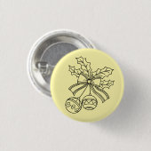 Süße Weihnachtsglocke Linienkunst Button (Vorne & Hinten)