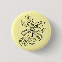 Süße Weihnachtsglocke Linienkunst Button