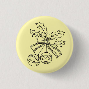 Süße Weihnachtsglocke Linienkunst Button