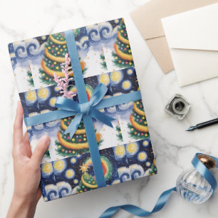 Süße Weihnachtsglocke Linienkunst Geschenkpapier