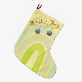 Süße Weihnachtsglocke Linienkunst Großer Weihnachtsstrumpf