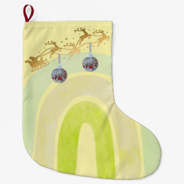 Süße Weihnachtsglocke Linienkunst Großer Weihnachtsstrumpf