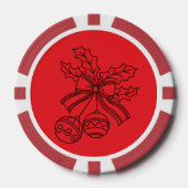 Süße Weihnachtsglocke Linienkunst Pokerchips (Vorderseite)
