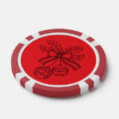 Süße Weihnachtsglocke Linienkunst Pokerchips (Einzeln)