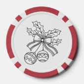 Süße Weihnachtsglocke Linienkunst Pokerchips (Rückseite)