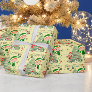 Süße Weihnachtsglocken-Linienkunst Geschenkpapier