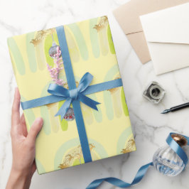 Süße Weihnachtsglocken-Linienkunst Geschenkpapier