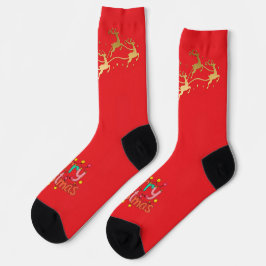 Süße Weihnachtsglocken-Linienkunst Socken