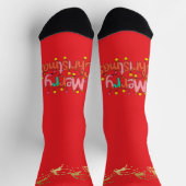 Süße Weihnachtsglocken-Linienkunst Socken (Oben)