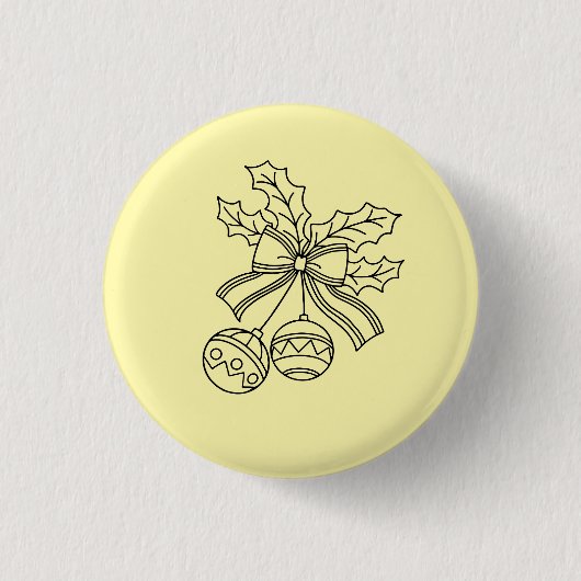 Süße Weihnachtsglocken-Linienkunst-Taste Button (Vorderseite)