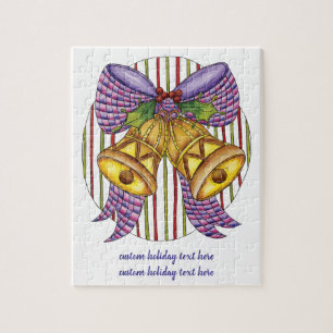 Süße Weihnachtsglocken mit Band und Schleife Puzzle