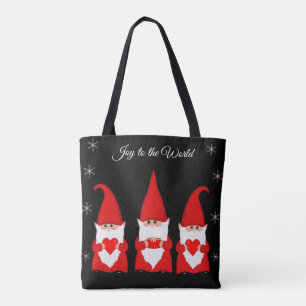 Süße Weihnachtsgnome auf Schwarz Tasche