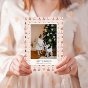 Süße Weihnachtshaus-Foto-Feiertagskarte Feiertagskarte