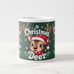 Süße Weihnachtshirsch-Illustration Jumbo-Tasse