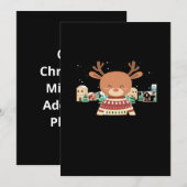 Süße Weihnachtshirsche Minimal Design Feiertagskarte (Vorne/Hinten)