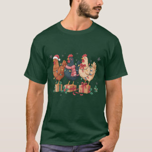 Süße Weihnachtshühner Lustiger Feiertagsbauernhof T-Shirt