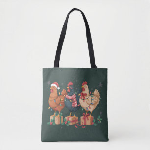 Süße Weihnachtshühner Lustiger Feiertagsbauernhof Tasche