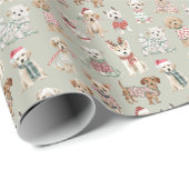 Süße Weihnachtshunde Geschenkpapier (Rolleneckpunkt)